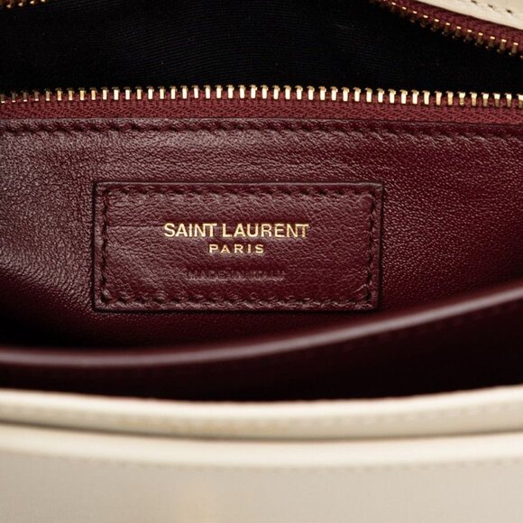 Saint Laurent Cassandra YSL Logo Chain Shoulder Bag Ivory Leather - Picture 5 of 6